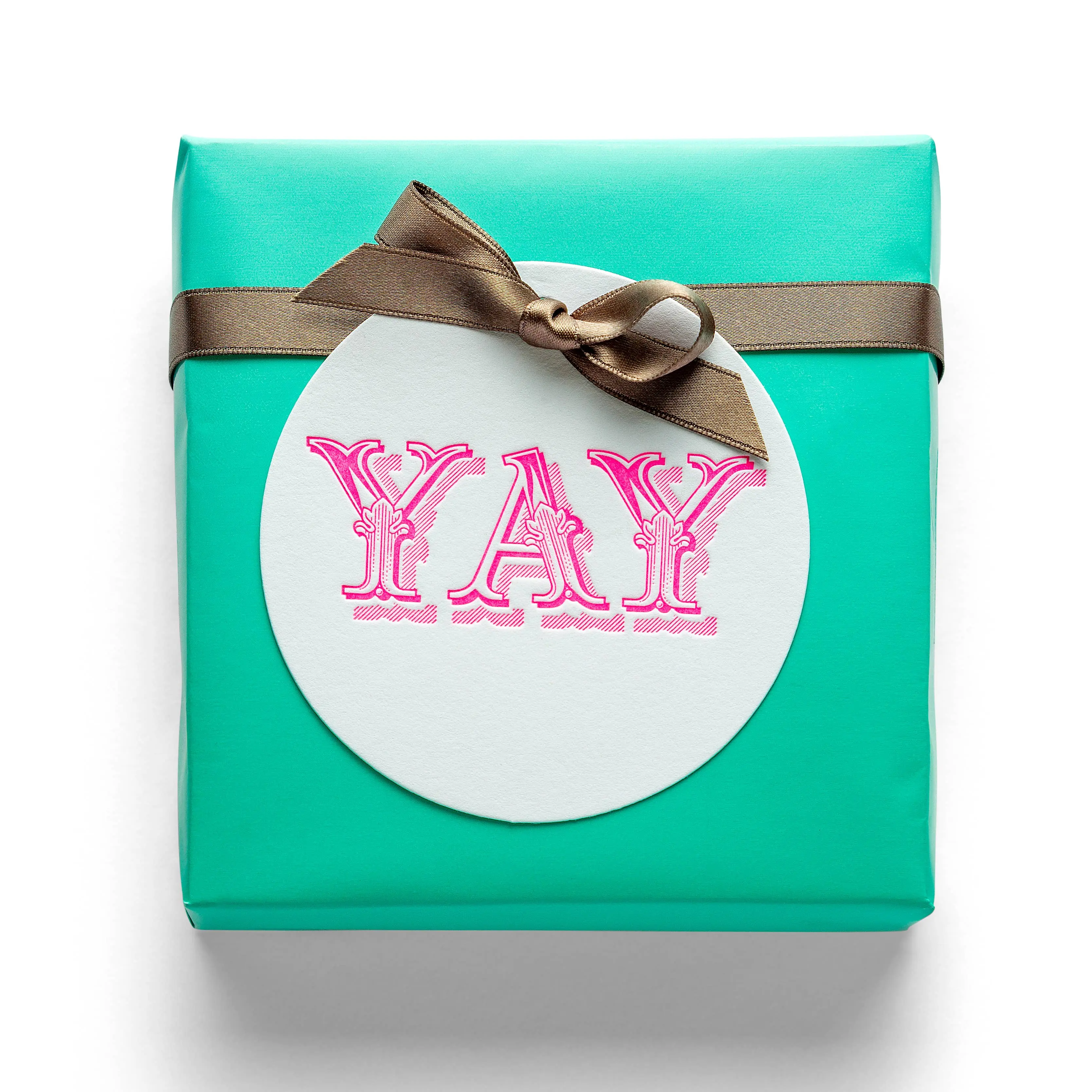Letterpress Gift Tags, YAY, Set of 6 With Room For Personal Message