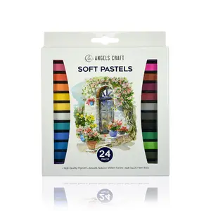 24-Piece Soft Pastel Set Suitable for various surfaces like: cardboard, canvas etc. High Quality Pigment Smooth Texture Vibrant Colors Non-Toxic