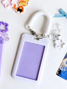 1pc Morandi Colorful Star Pendant Retractable Plastic Card Holder with Keychain – Practical for Buses, Campus, ID, and Credit Cards, Durable Plastic Accessory, ID Card Holder, Photocard Holder, Badge Holder, Keychain Badge Reel