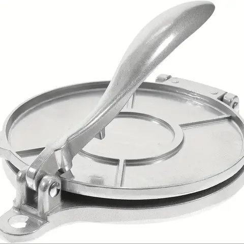 6.5in Diameter Durable Metal Heavy-Duty Aluminum Tortilla Press - Kitchen Appliances for Dough, Tortilla+Crepe Use, Home Cooks’ Essential Tool, Easy-Clean Space-Saving Utensil with Butcher Paper Compatibility for 6.5" Even Rounds
