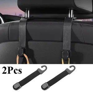 2Pcs Car Headrest Hooks Hanger for Bags Seat Back Organizer Holder Clips Auto Fastener Hooks Car's Storage Interior Accessories