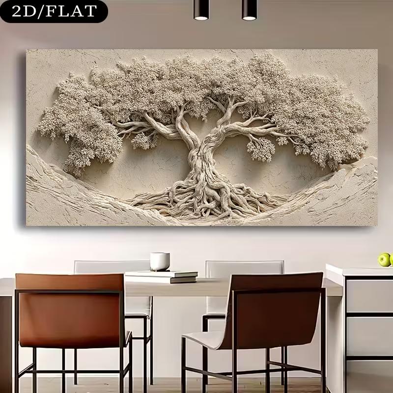 Modern 2D Flat Single Large-Sized Wooden Frame Canvas Art Painting High-Quality Material for Home Wall Decor Elevate Your Living Space