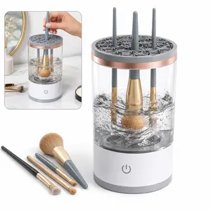 Electric Makeup Brush Cleaner Machine, Automatic Spin Cosmetic Brush Washer for Deep Cleaning & Fast Dry Makeup Tools