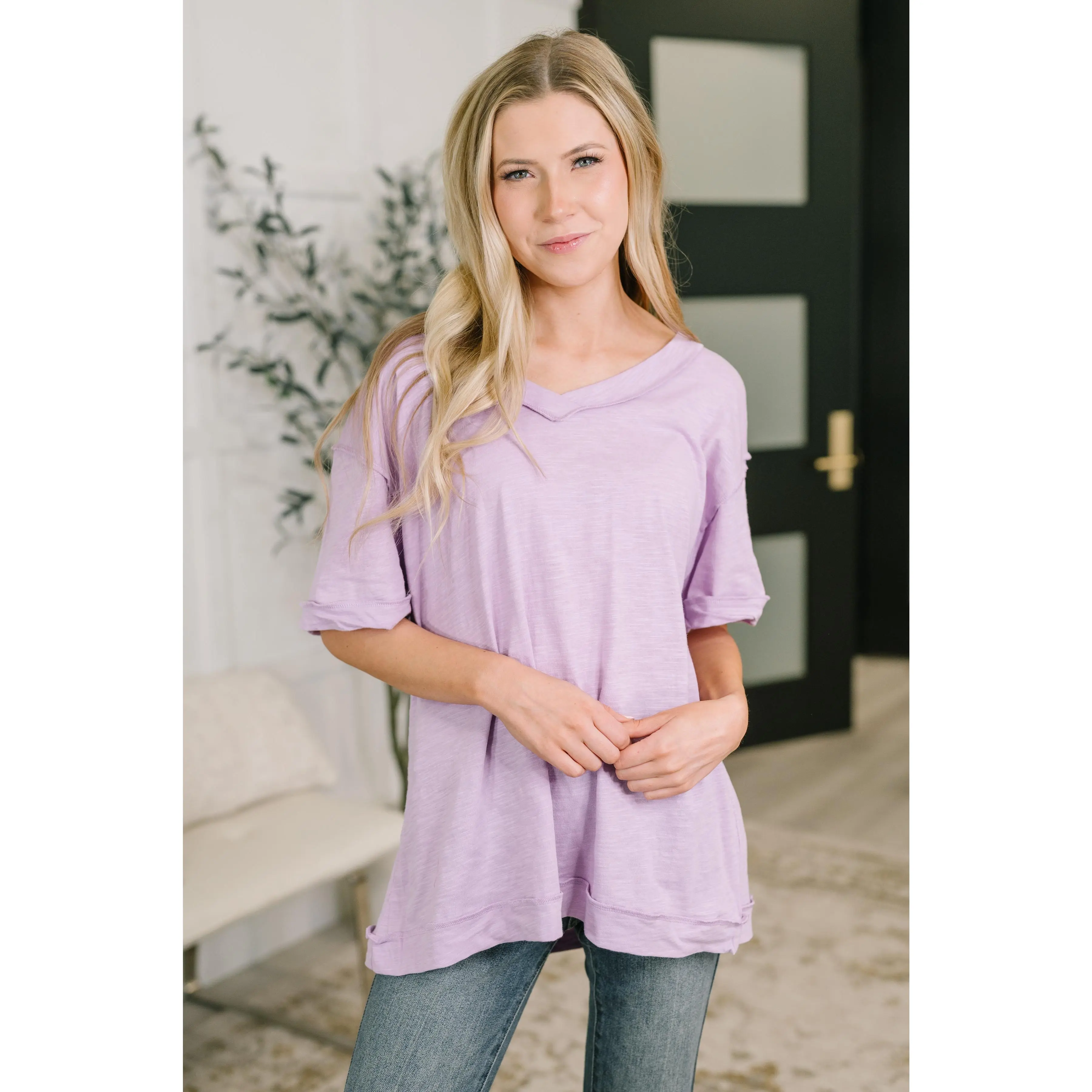 Thanks To You Relaxed Tee in Lilac