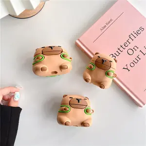 1 piece of Capibara earphone case,Cute wireless Bluetooth earphone case, drop resistant, durable and stylish accessory, suitable for AirPods pro3/1/2/3/4/pro/pro2(Different models may have different shapes)