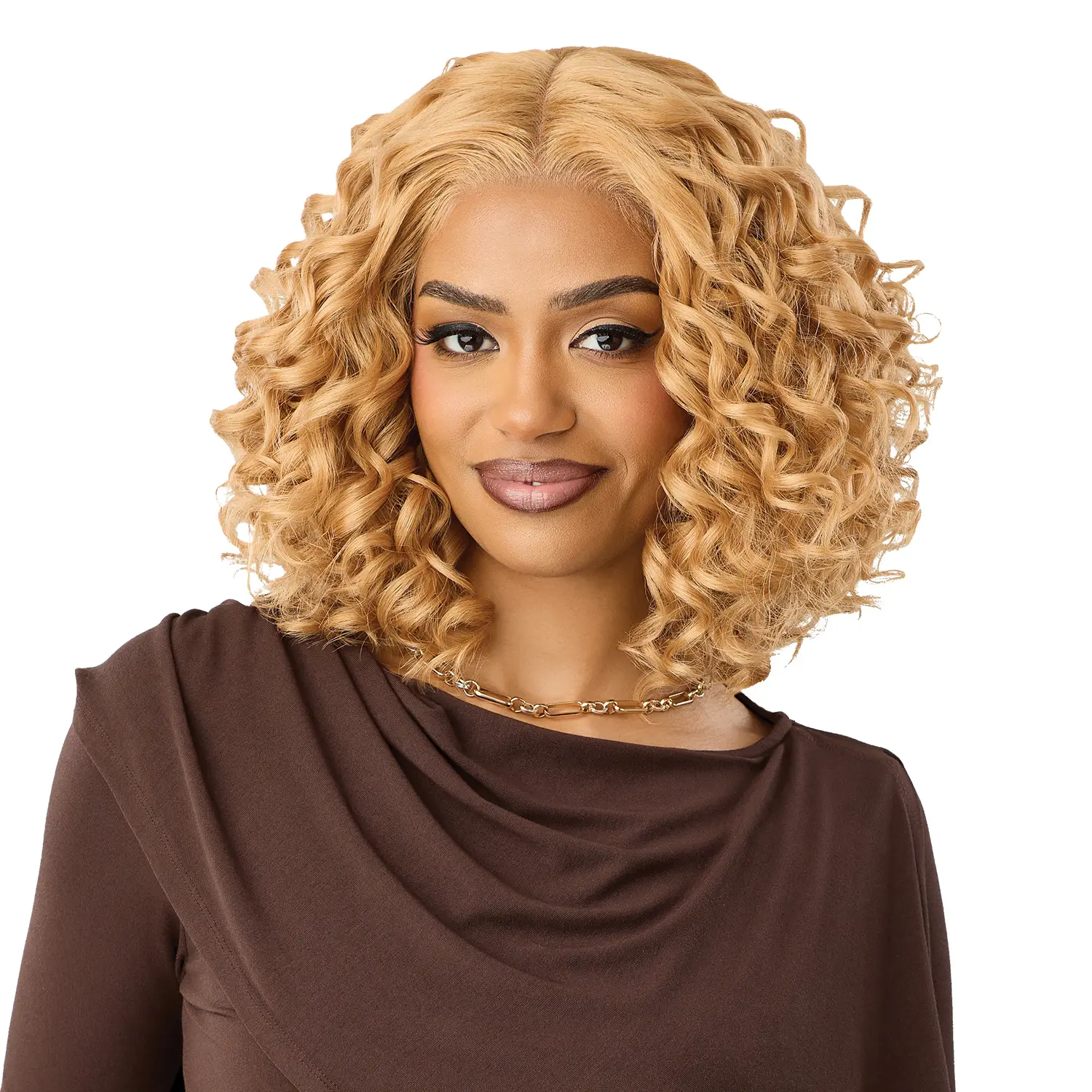 Outre Synthetic HD Lace Front Wig - Natural Hairline, Lightweight Glueless, 12" Lace Front Curls, HD Lacefrontal Design, Synthetic Glueless Build, MH 138, Natural Hairline Wigs