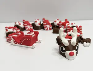 Reindeer Dragon Articulated Holiday Fidget Toy with Festive Sleigh and Reindeer Design for Kids