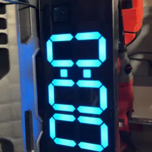 Digital Wall Clock with Large Display and Remote Control, LED Alarm Clock with Date, Week, Temperature, Humidity, Auto DST, Countdown - Multifunctional Alarm Clock for Living Room, Bedroom, Classroom, Office, Home Goods, Digital Clock Decor (Blue)