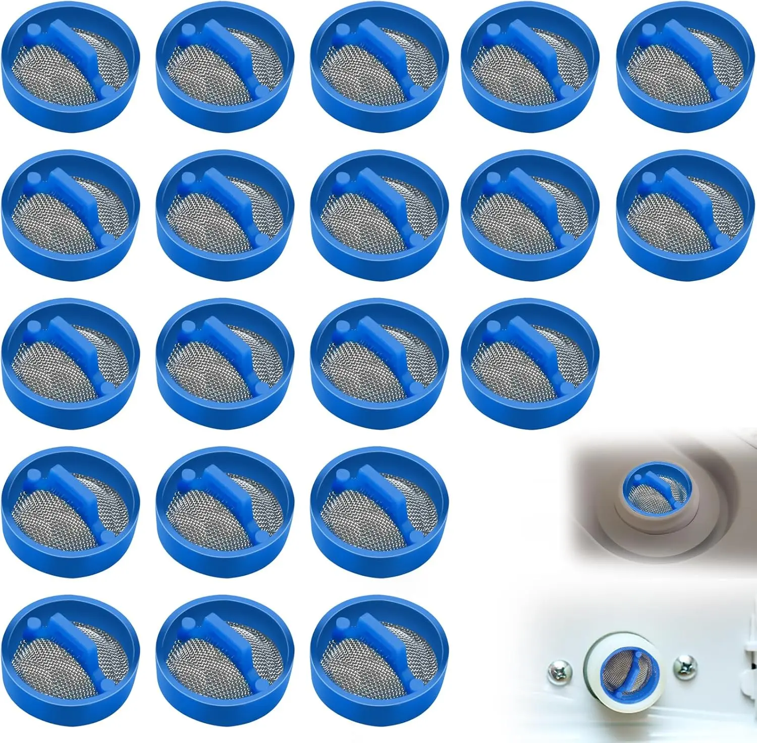20 count Washing Machine Water Filter, Washing Machine Water Inlet Valve Washing Machine Filter Hose Washer with Screen Filter, Washing Machine Hose Filter Inline Water Filter Washing Machine Inlet Valve