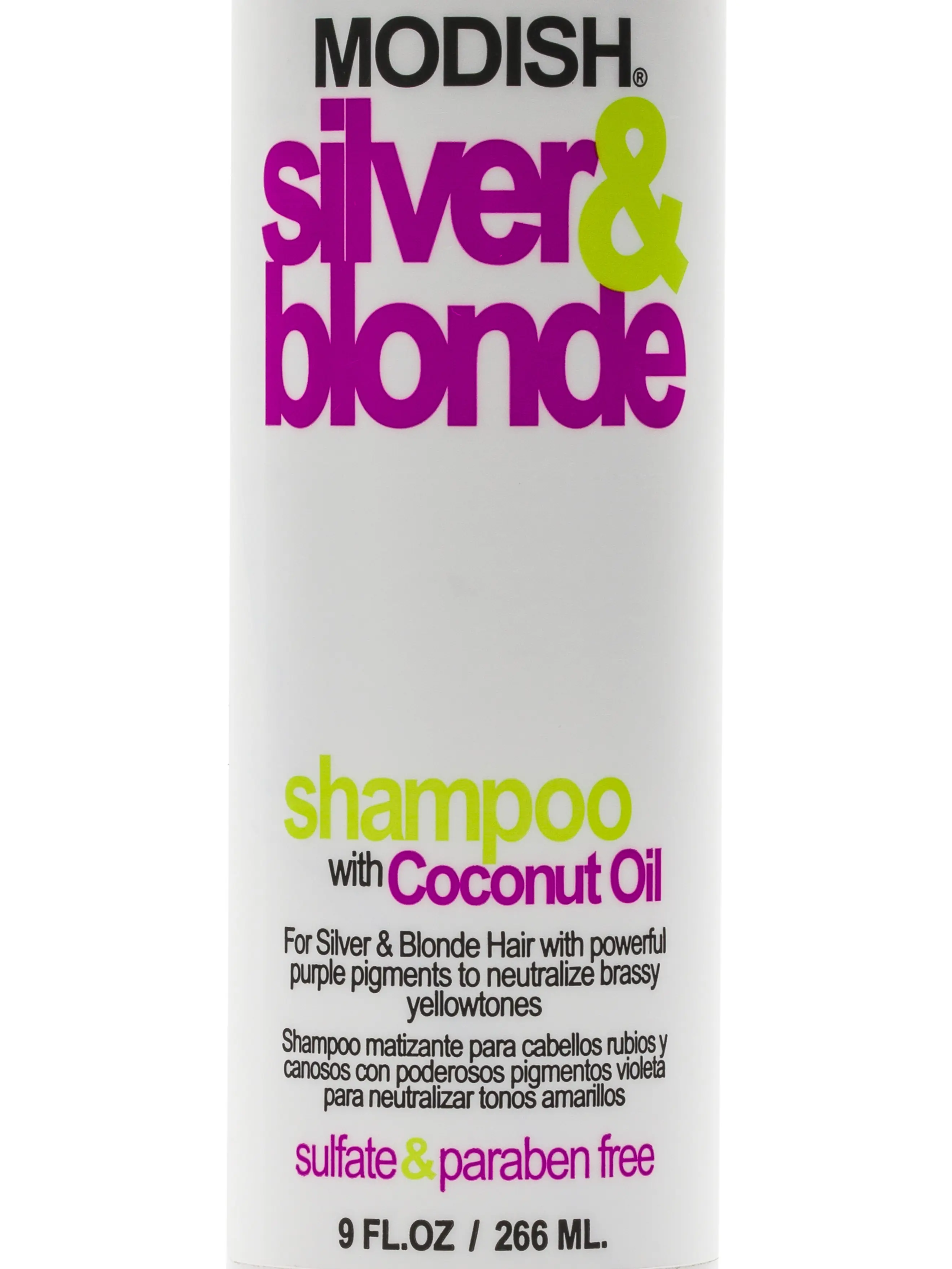 MODISH Silver & Blonde Shampoo with Coconut Oil - Sulfate & Paraben Free Cleanser for Vibrant Silver & Blonde Haircare