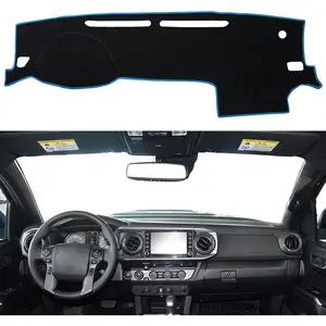 for Toyota Tacoma Accessories 2016-2022 2023 Dashboard Cover Center Console Cover Dash Mat Carpet Protector Sunshield Cover Custom Fit, Blue Trim