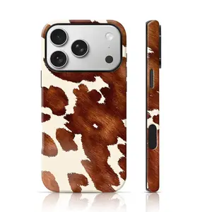 Cowhide Print Design Phone Case Double-Layer TPU Shockproof,phone Case Suitable for Iphone 11/12/13/14/15/16/17 Pro Promax Plus Air and Samsung S22/S23/S24/S25 Plus Ultra Fe,Unique Phone Case
