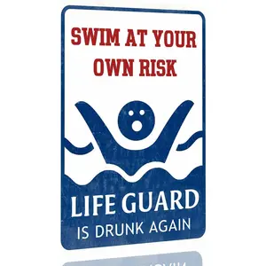 Pool Decorations Outdoor Pool Decor Swim At Your Own Risk Pool Sign Pool Deck Accessories Gifts Funny Warning Safety Plaque Signs For Swimming Pool Beach Water Park Decor Outdoor 8 X 12 Inch