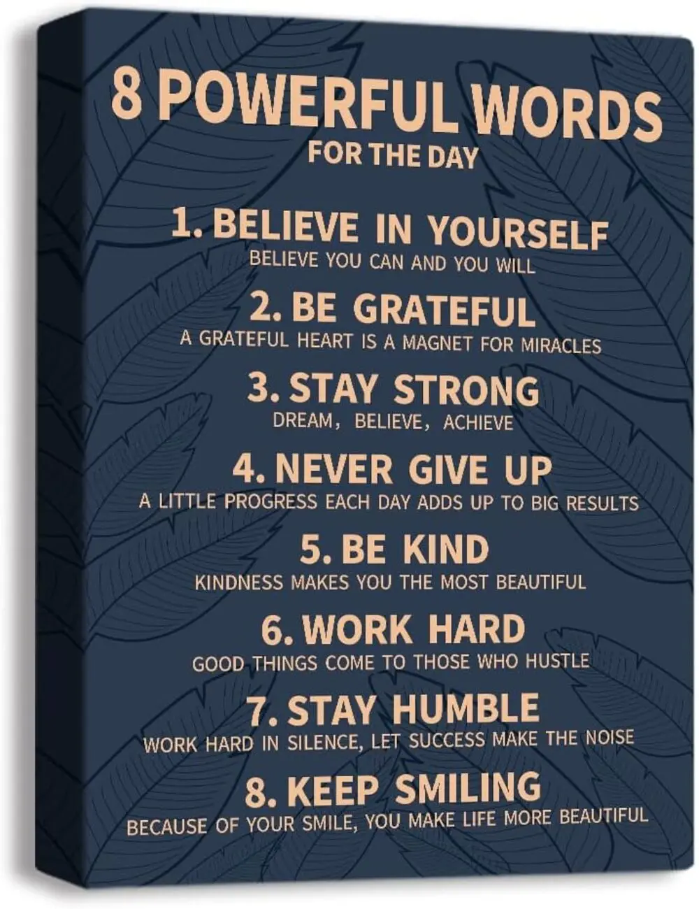 8 Rules of Life Canvas Wall Art, Inspirational Life Rules Poster, Motivational Quote Wall Decor, Positive Mindset Artwork, Inspirational Home Decor, Office Wall Art, School Classroom Decor, Library Decoration