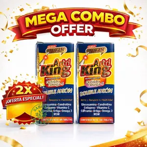 2 pack Ajo King 100 Cápsula vitaminado omega 3, glucosamina, vitamina C