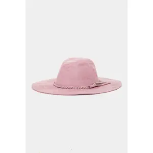 Fame Braided Faux Suede Hat - Pink One Size Fits All Fashionable & Stylish Accessory for Any Season