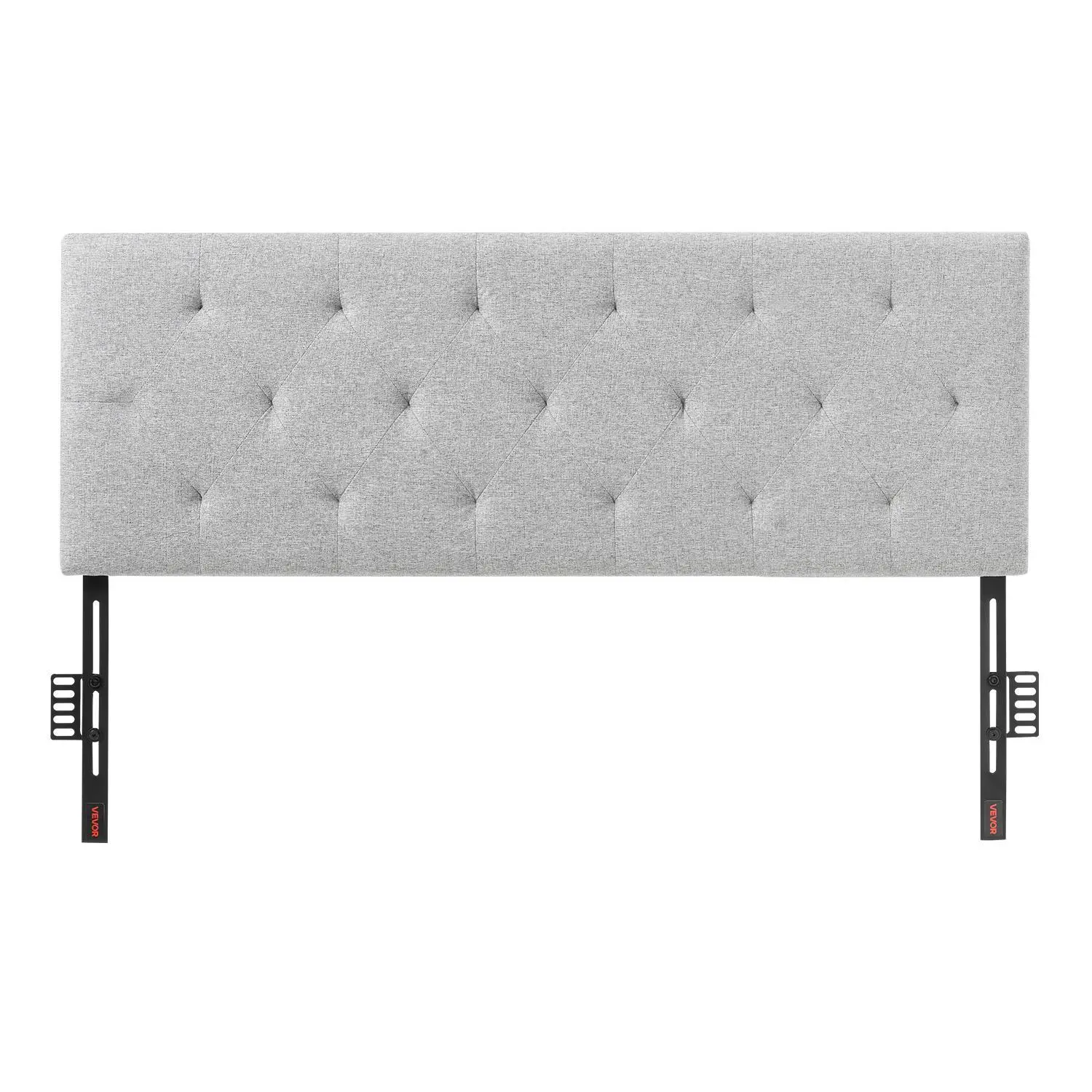 VEVOR Full Size Headboard, Adjustable Height (35.6-47.4in) Diamond Tufted Vintage Home Decor, 56.3in Wide, Comfortable for Bedroom & Hotel, Light Grey #SohoChic