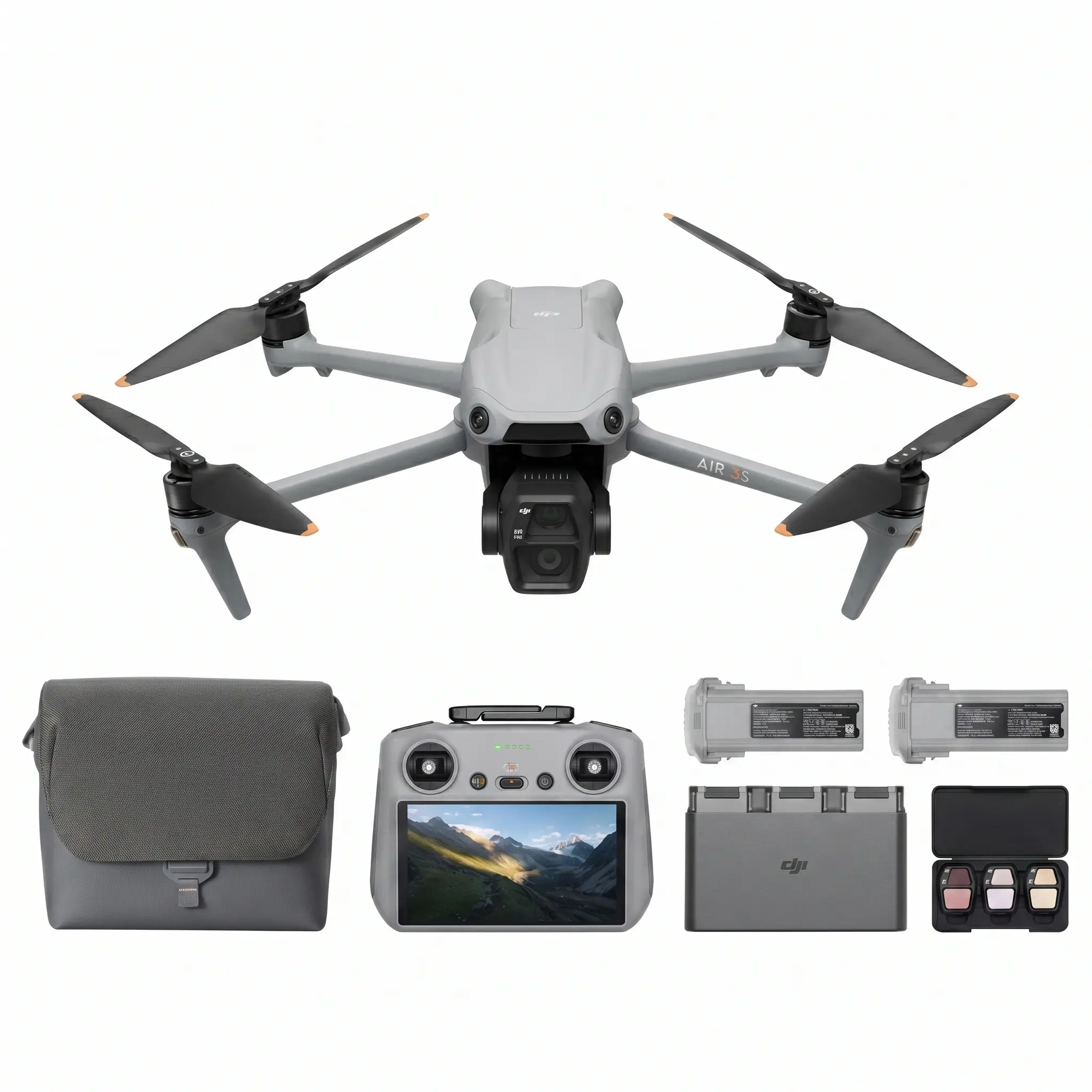 [Pre-Owned Options] DJI Air 3S Drone with 4K Dual Cameras for Adults, 1" CMOS Wide-Angle & Medium Tele Lens, Omnidirectional Obstacle Sensing, Smart RTH, Intelligent Battery & Remote Controller Combo Packages