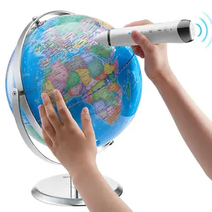 VEVOR Talking World Globe, 9 in/228.6 mm, Interactive Globe for Kids Early Learning Teaching, Educational Globe with Smart Talking Pen LED Night Light USB Interface, Gifts for Children Boys & Girls
