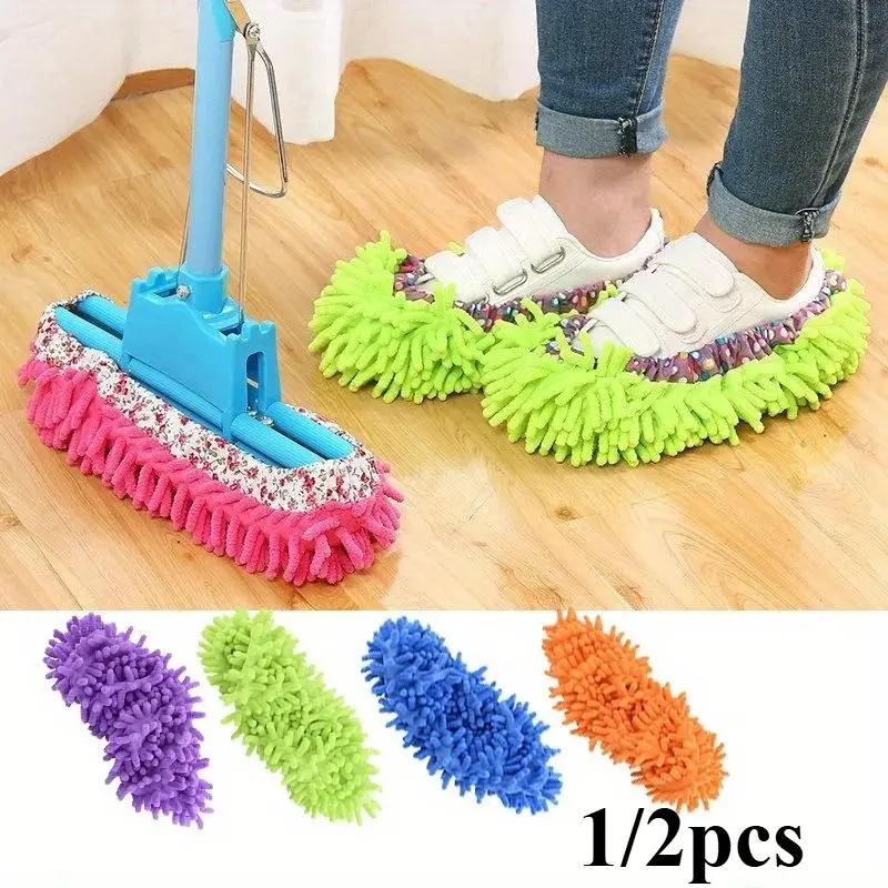 1/2 PCS Multifunction Floor Dust Cleaning Slippers Shoes Lazy Mopping Shoes Home Floor Cleaning Micro Fiber Cleaning Shoes