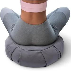 Meditation Cushion -  Floor Pillow, Yoga Pillow with Buckwheat Filling, Zafu Meditation Cushion, Comfort & Meditation Posture Support