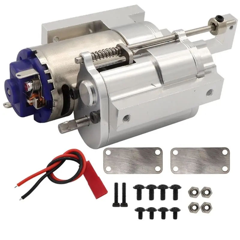 Silver Metal 2-Speed Transmission Gearbox Upgrade Part for RC Cars - Easy to Replace, Compatible with 1/12 MN D90 FJ45 MN40 MN45 MN77 MN90 MN91 MN96 MN99 MN99S & 1/16 WPL B1 B14 B24 C14 C24 B16 B36 C24-1 C34 C44 C54, CB05S JJRC Q60 Q61 Q62 Q63 Q64 Q65, Ac