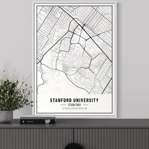 Stanford University Map Poster, Palo Alto California Campus Wall Art, College Map Print For Cardinal Fans, Dorm Or Graduation Gift Decor
