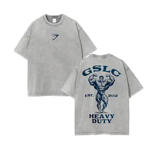 Heavyweight Washed Gym Tee - Premium Cotton Vintage Workout Shirt for Training & Streetwear Limited Edition Athletic Top with Retro Finish