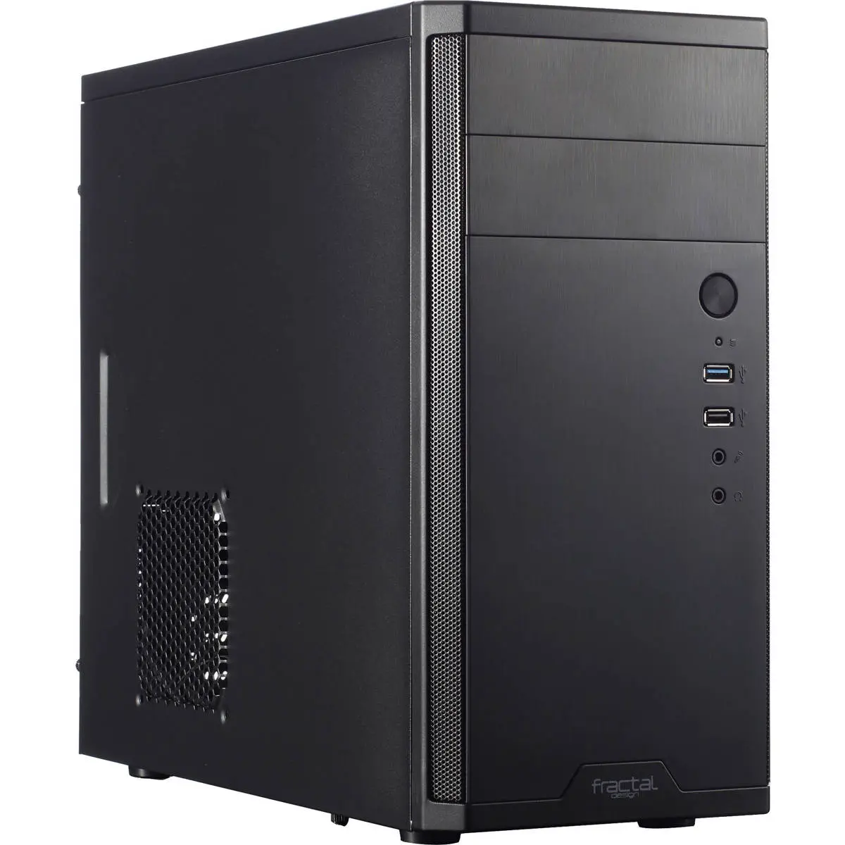 Fractal Design Core 1100 Micro-ATX Mini-Tower Computer Case - Black, Aluminum Look, Optimized Cooling Path, Flexible Storage, Vertical Drive Support