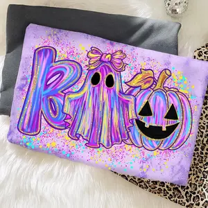 Preppy Boo Coquette Shirt, Brushstroke Halloween Ghost Bow Tee, Neon Pumpkin Shirt, Spooky Season Shirt, Fall Tee