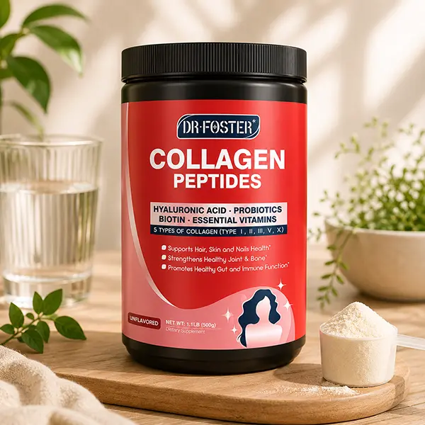 Multi Collagen Peptides Powder with Probiotics, Hydrolyzed Collagen Types I, II, III, V & X with Hyaluronic Acid, Biotin & Multivitamins, Supports Healthy Skin, Hair, Nails, Joints & Gut Health, 50 Servings
