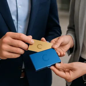 Custom Engraved Metal Business Cards – Aluminum (100 pcs) – Laser Engraved for Corporate Branding