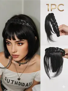Women's 6 Inch Clip-in Hair Bangs, Natural Looking Gorgeous Fluffy Hair Bangs for Women, Synthetic Hairpieces for Daily & Party Use, Synthetic Extensions