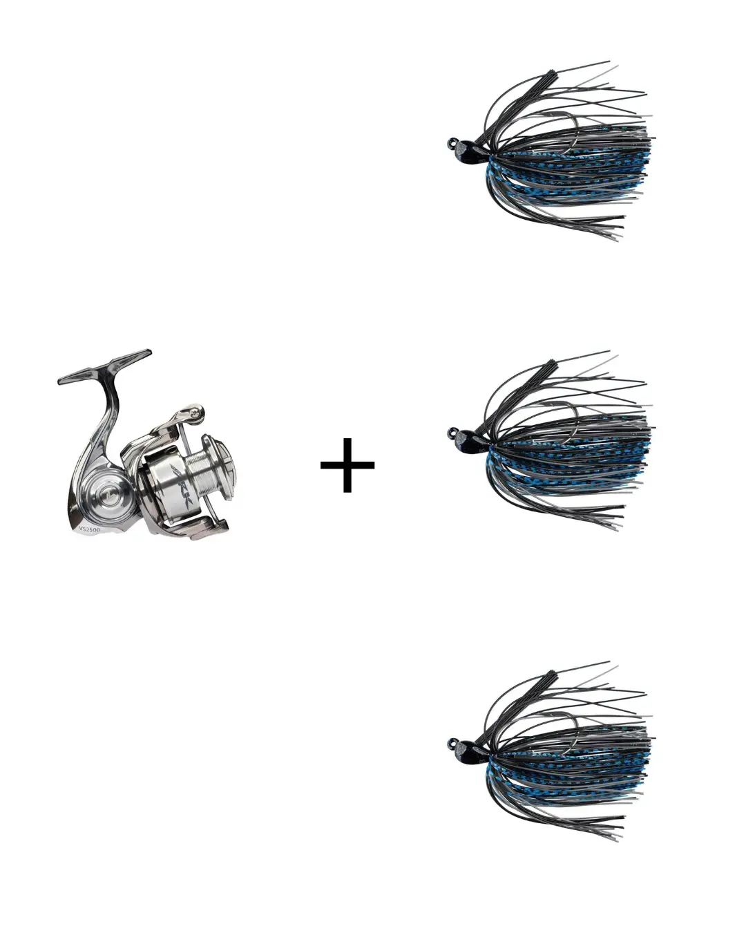 ARK Fishing Combo: Vexor II Carbon Spinning Reel with (3-Pack) Randall Tharp Signature Flipping Jigs
