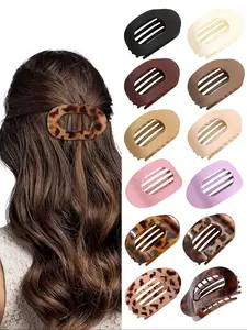 4pcs Vintage Leopard Print Hair Clips Set, Pure Color Retro Style Barrettes, Hairpins, Fashion Accessory for Women and Girls