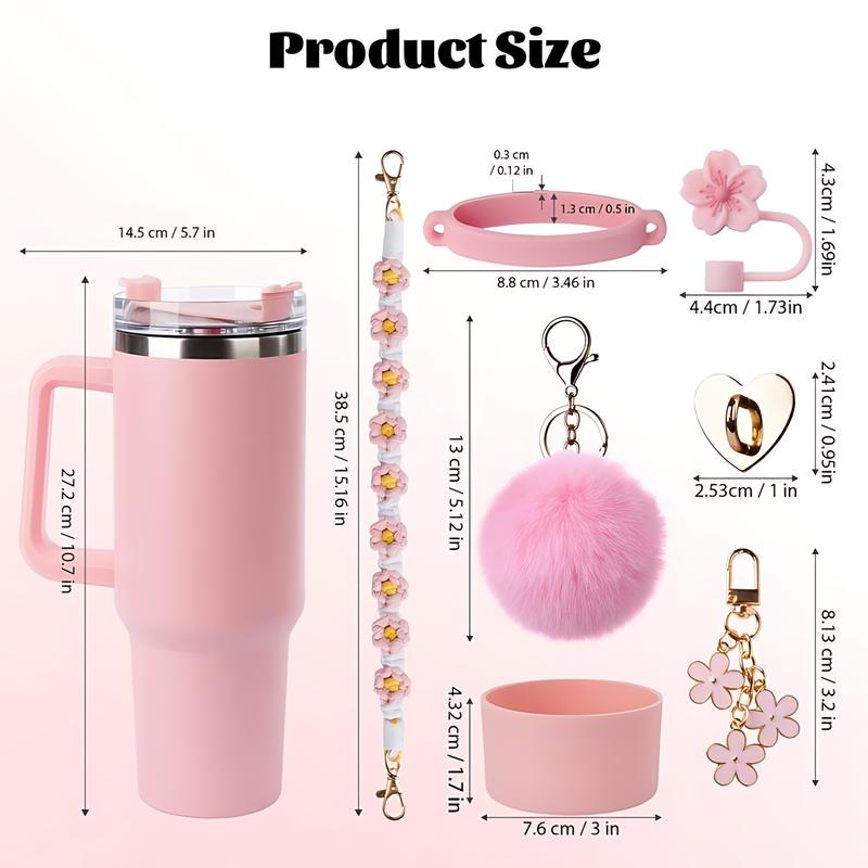 Stainless Steel Vacuum Insulated Glass Cup with Handle and Straw for Children's Gift Set, Keep Cold, Hot & Ice, Portable Drinkware - Mug, Tumbler, Water Bottles, Bottled, Flasks easter toy funny Tumbler Drinkware Tea Iced Tea girl gifts friendship