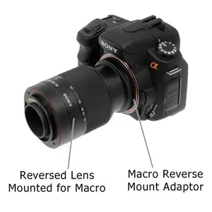 Macro Reverse Ring for Sony - Camera Mount to Filter Thread Adapter for Sony Alpha A-Mount Camera Mounts