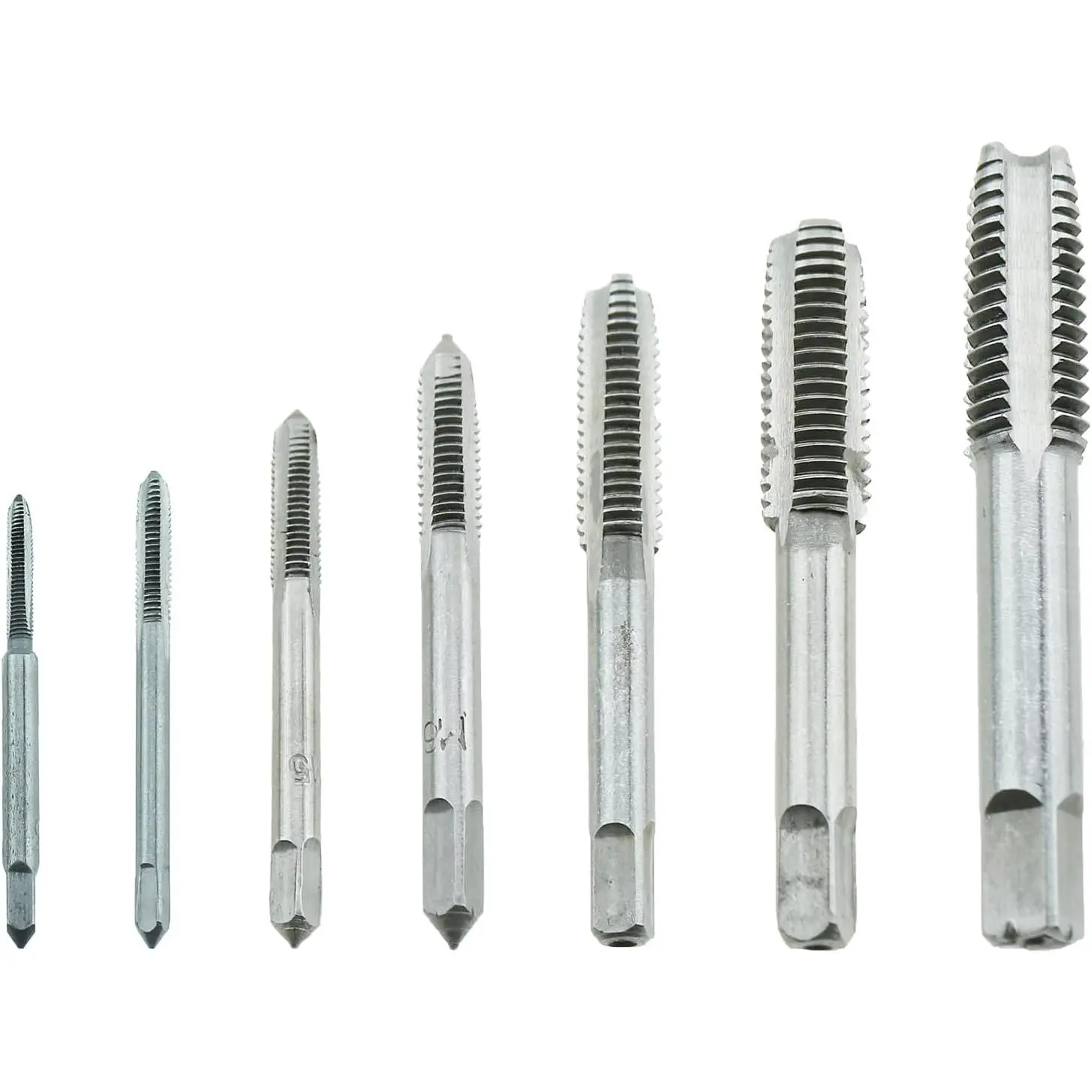 Set of 7 Bearing Steel Metric Thread Tap M3 M4 M5 M6 M8 M10 M12 Plug Tap Set  Tool for   Threads or Repairing Damaged Thread