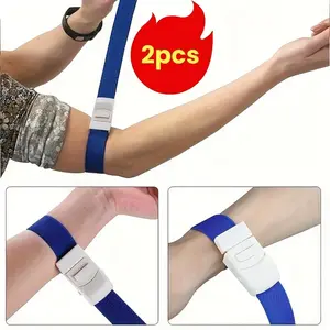 20242pcs Adjustable Emergency Tourniquets - OSHA Compliant, Reusable First Aid Kit for Medical & Outdoor Use, Blue & White, Secure Strap Design, Durable Fabric Construction2025