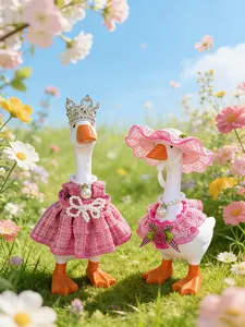 2 Set Spring Outfits 7 Inch Mini Desk Goose Outfits Mini Knitting Hat