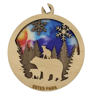 Bear and Cubs Light Catcher Estes Park Ornament