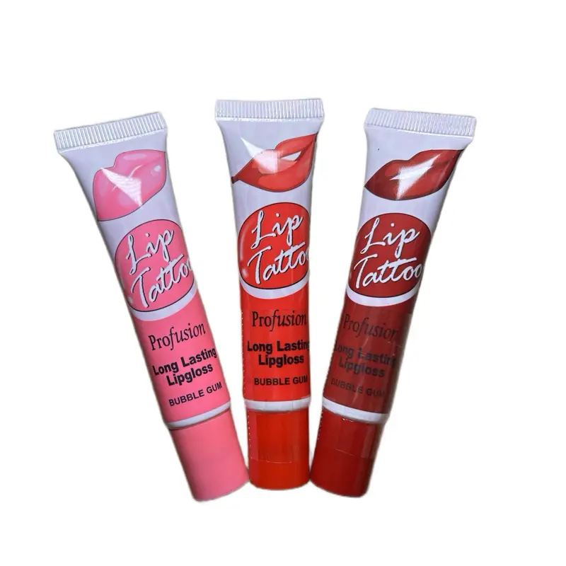 Prolux Lip Tattoo Lip Gloss Set of 3 Long Lasting Bubble Gum Scented Profusion Lipglosses Cosmetic Makeup