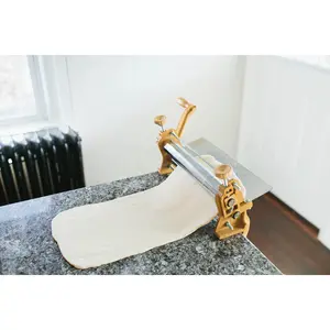 Dough Sheeter 12 Inch for Pizza, Croissant and More - Handmade Iron, Aluminum, Pastry Machine Utensils Kitchen Pasta