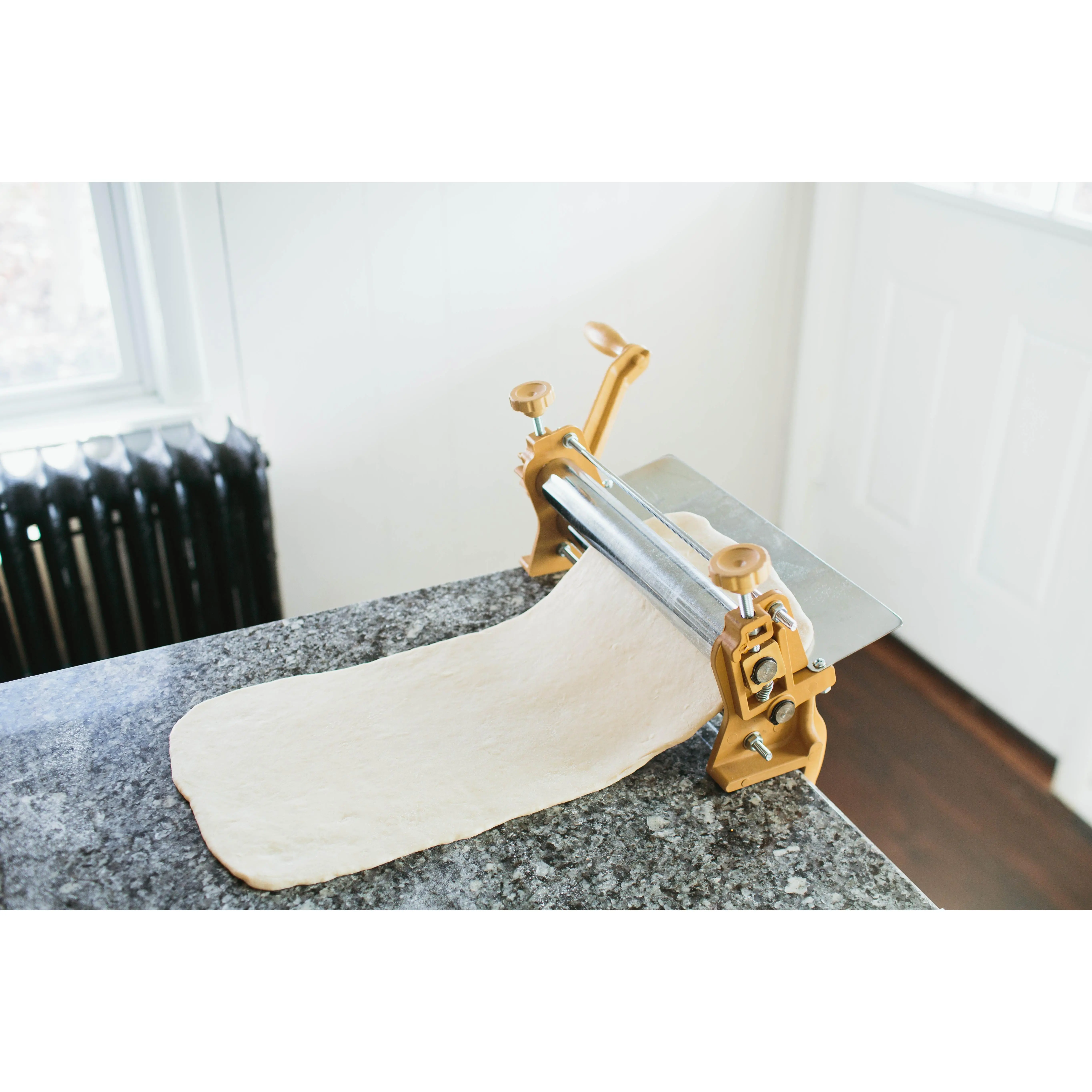 Dough Sheeter 12 Inch for Pizza, Croissant and More - Handmade Iron, Aluminum, Pastry Machine Utensils Kitchen Pasta