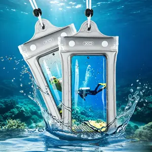 Waterproof Phone Pouch, 2 Pack Floating Clear Waterproof Phone Case For Phones Up To 7", Dry Bag For Swimming, Diving, Kayaking And Water Sports