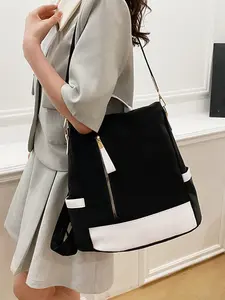 Stylish Travel Backpack With A Trendy Color-Block Design. Can Be Worn As A Shoulder Bag Or Backpack. This Multi-Functional Casual Backpack Features Multiple Compartments And Makes A Perfect Valentine's Day, Birthday, Or Anniversary Gift For Friends And Fa