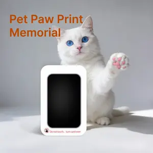 Pet Paw Print Memorial,2-Pcs Paw Print Kit + 2 Photo Frame+4Cardboards, Inkless Hand and Footprint kit, Mess-Free PawPrint Stamp Pad for Dogs & Cats, Clean TouchInk Pad, Dog Paw Print Kit,Dog Nose Print kit, Print PhotoFrame kit, Dog Stuff  durable