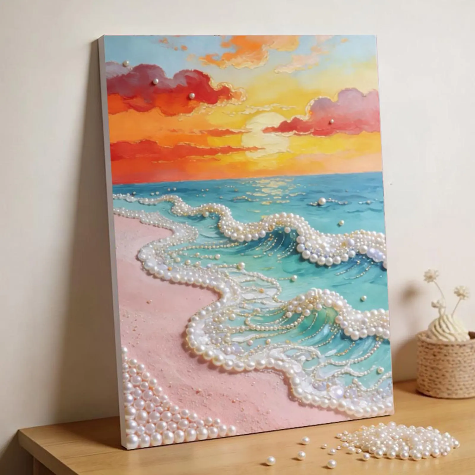 Sunset and sea waves