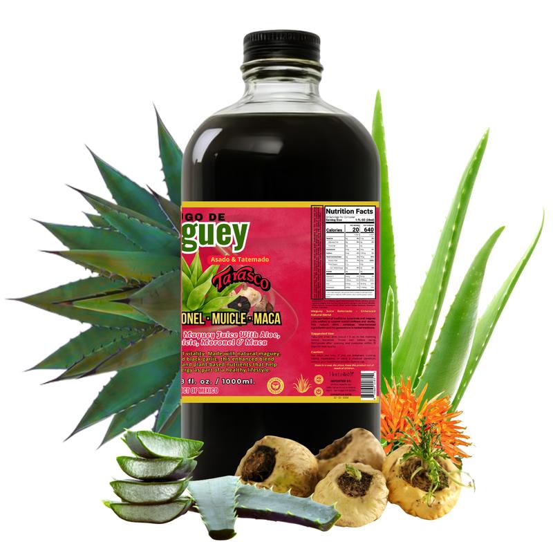 Viral Jugo De Maguey  + Muicle + Maca + Black Garlic - Antioxidant Healthcare Dietary Vitamin Edible Supplement 100% Natural & Artesanal 32 Fl. Oz.