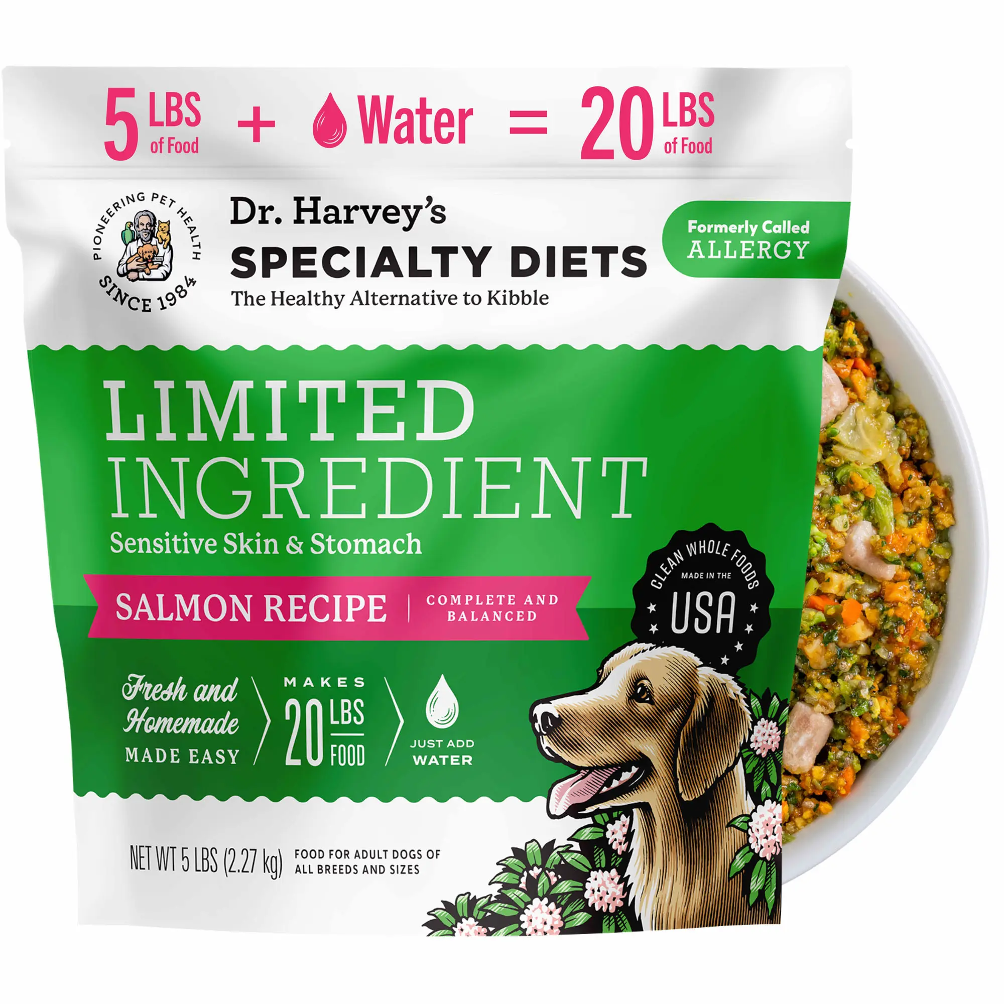 Dr. Harvey's Limited Ingredient Dog Food | Salmon, Grain Free - for Dogs with Food Sensitivities